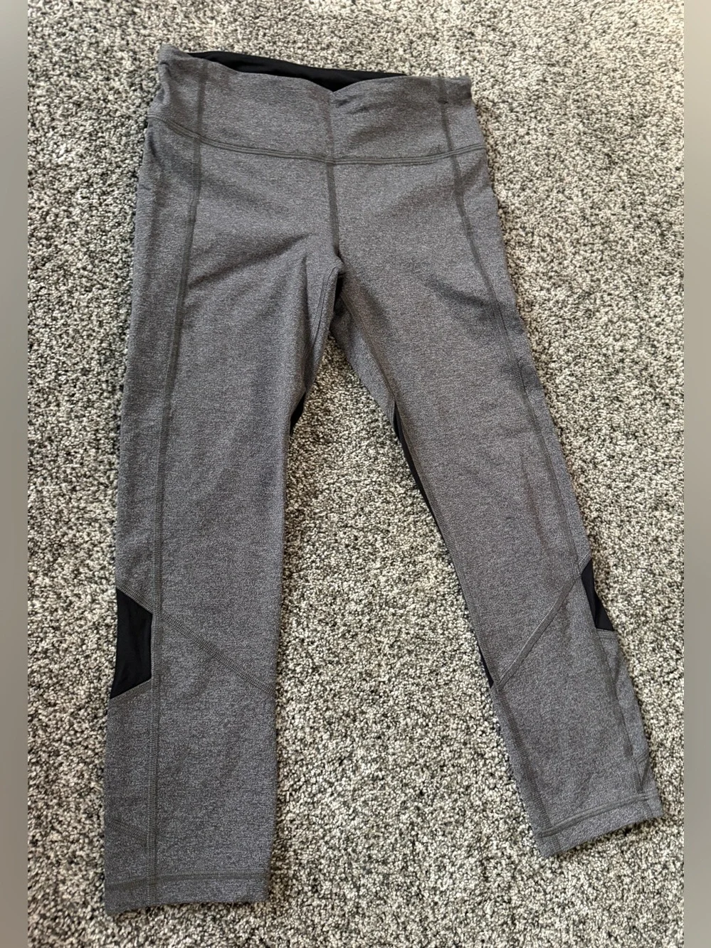 lululemon Black and Gray Performance Capri length Leggings